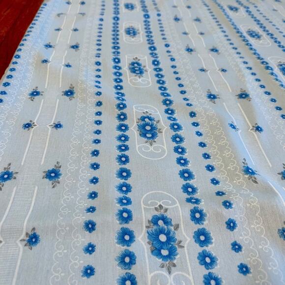 Vintage Handmade Blue Floral  Twin Duvet Cover, Pillow Shams and Accent Pillow C - Picture 6 of 16